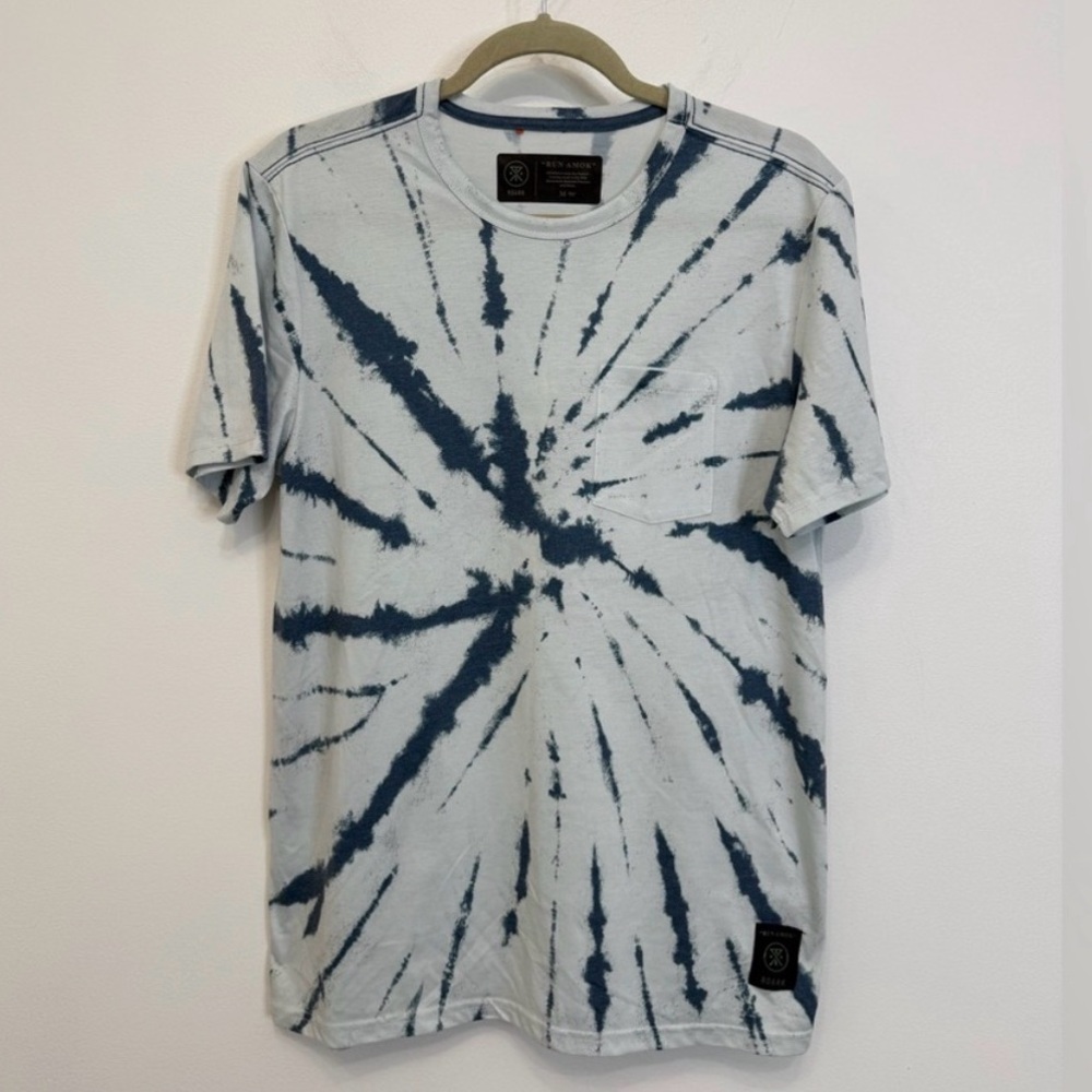 Roark Tie-Dye Short Sleeve Tee in Light Blue and Navy